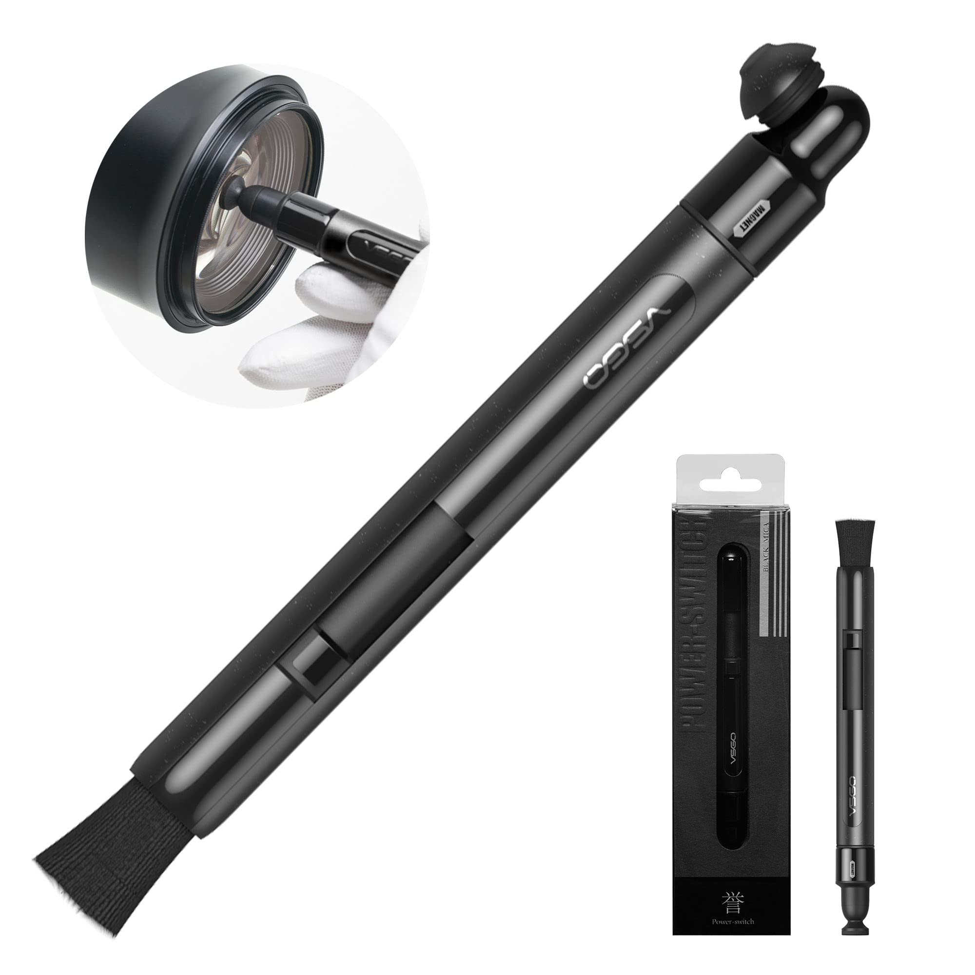 VSGO Power-Switch penna per la pulizia delle lenti V-P03E AR VR Occhiali Telefono Tablet Schermo Nudo Punta in Carbonio
