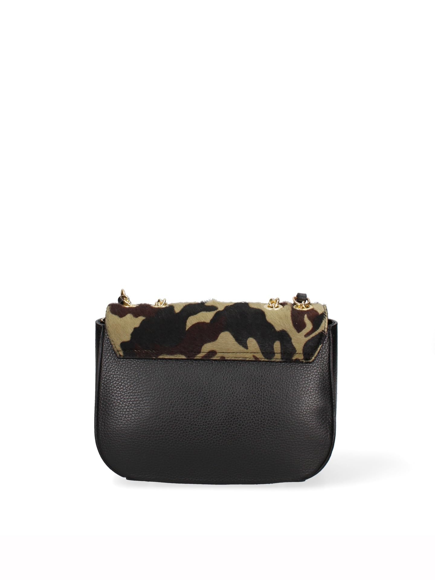 Gave Lux Bolso de hombro para mujer auténtica piel dólar y caballo. Producto artesanal. Made in Italy GLX2256009423FBG Verde oscuro 27x19x10 cm