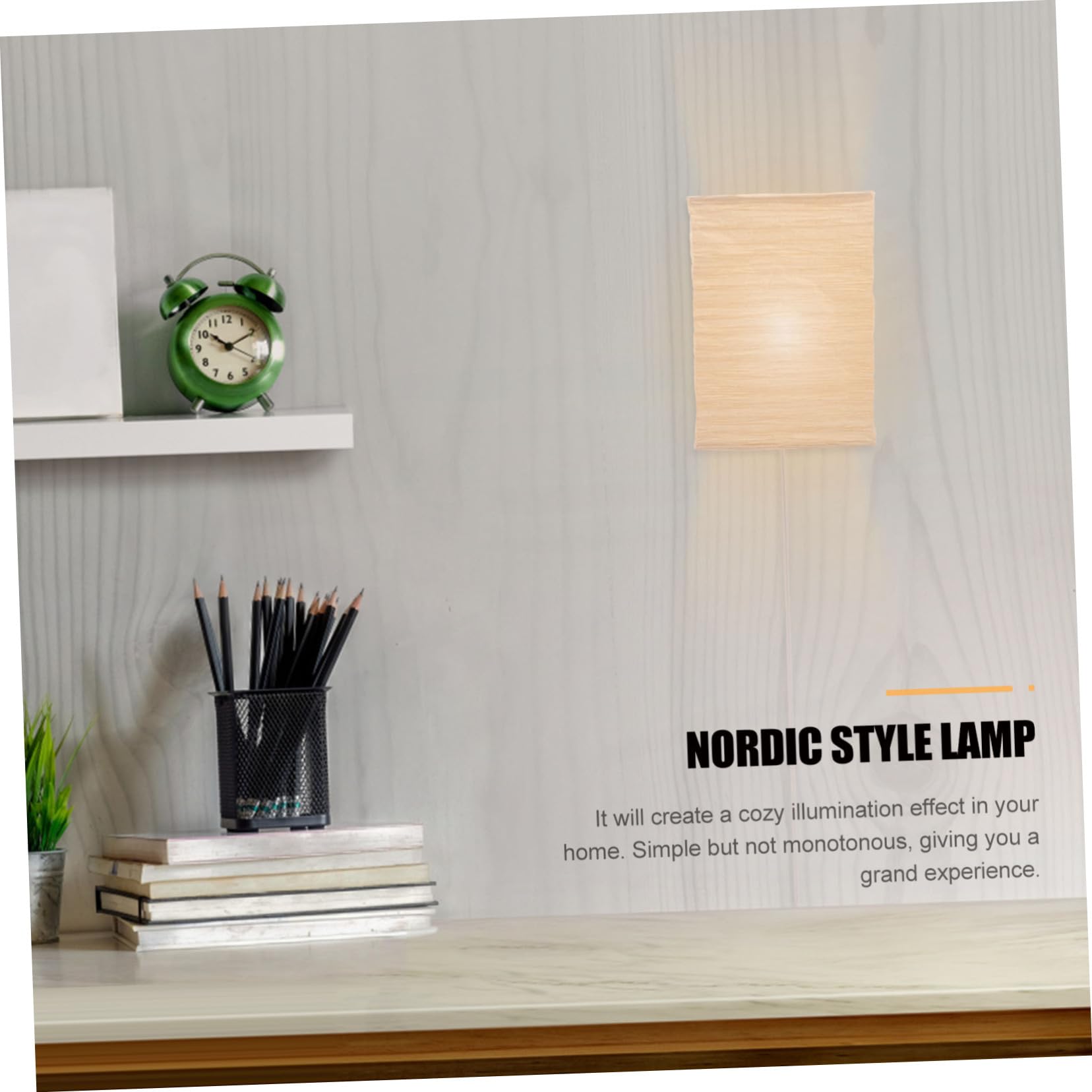 Applique da Parete Nordica in Carta e Ferro Marrone E14 | Effetto Luce Accogliente, Facile da Installare, per Hotel e Camera da Letto
