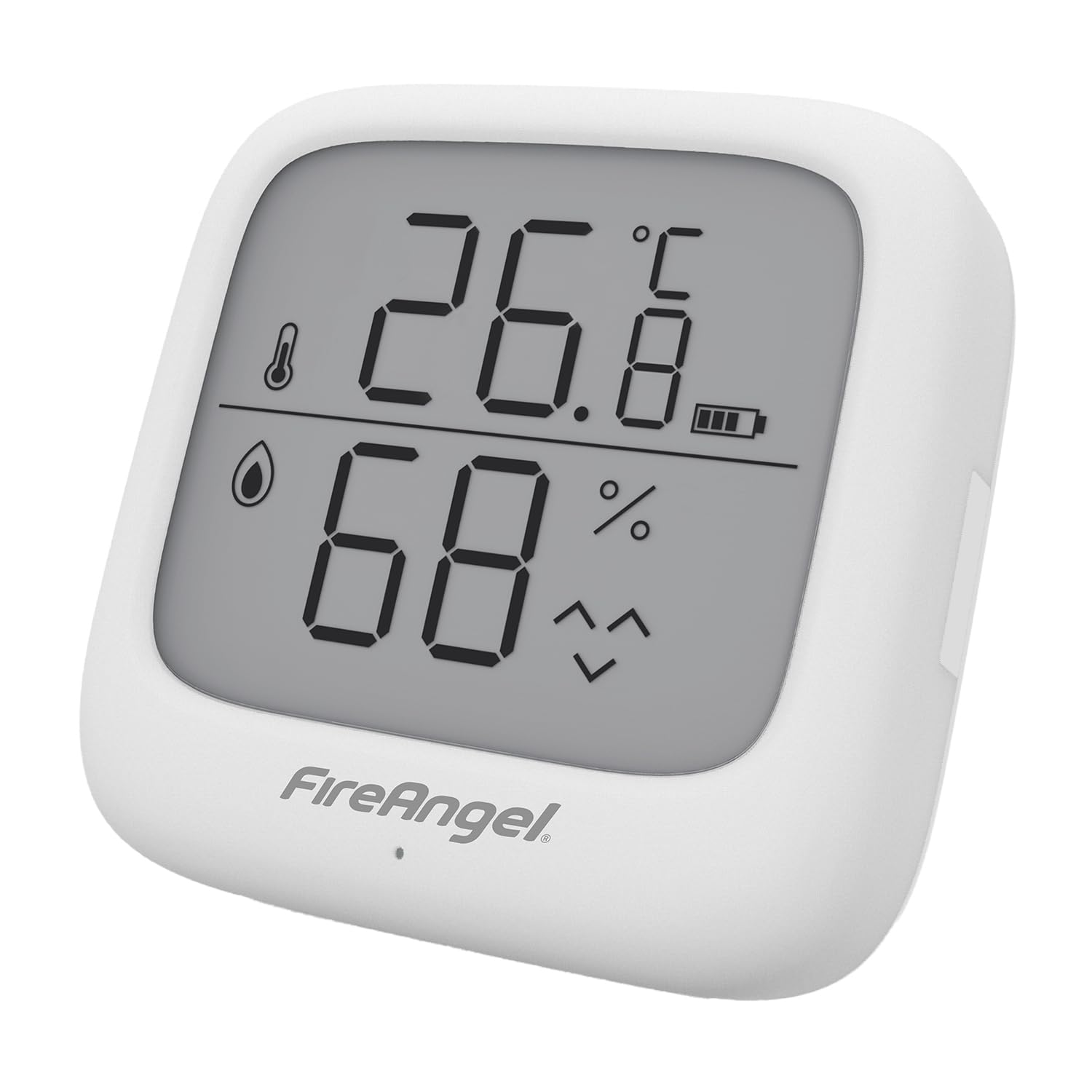 FireAngel - Temperature & Humidity Sensor - LCD Display - White