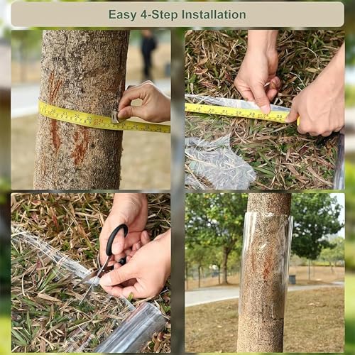 Cubierta de tronco de árbol transparente e impermeable para protección en jardín 6
