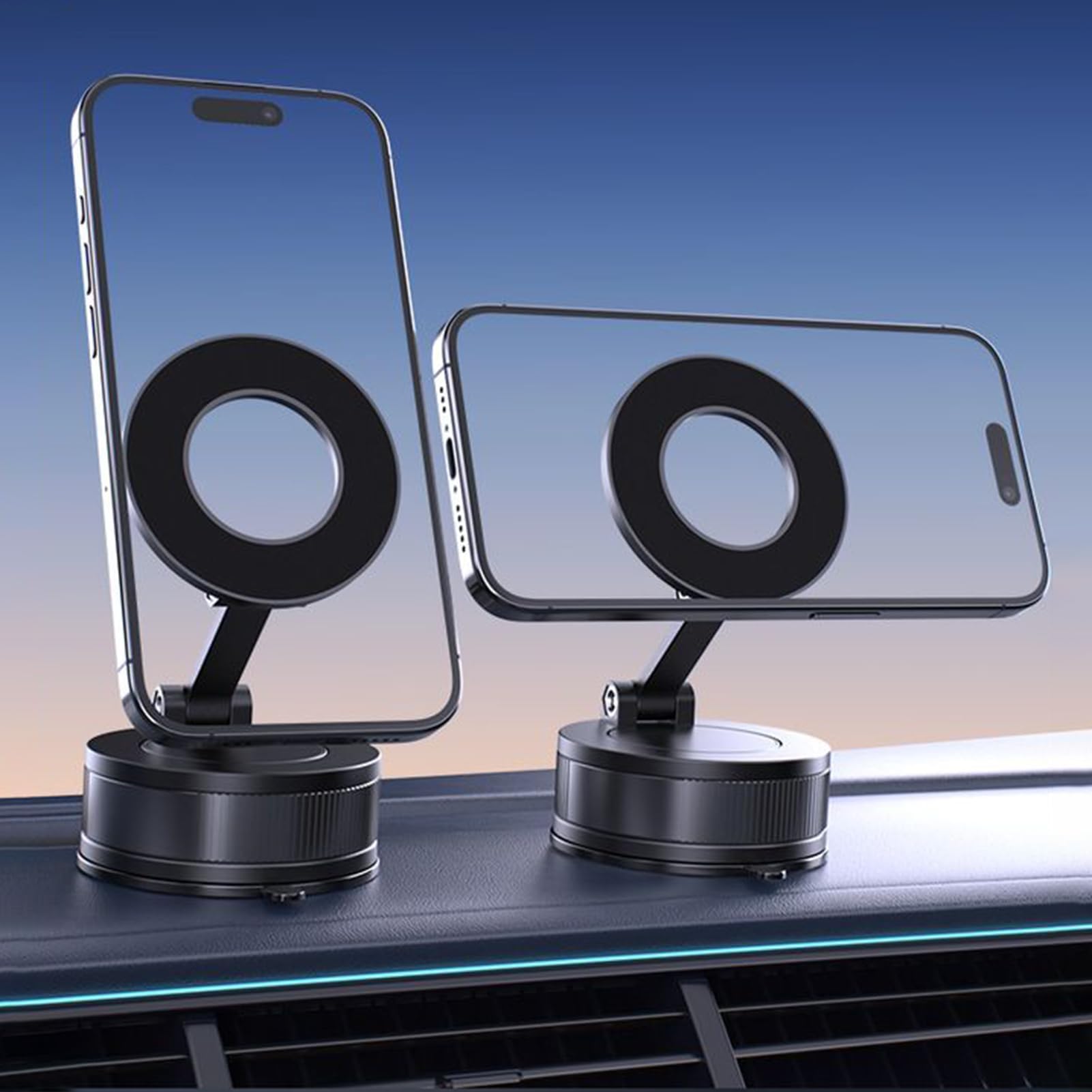 Supporto magnetico per telefono da auto, pieghevole, supporto rotante per cellulare, per berlina, SUV, camion, ideale per gli appassionati di navigazione e viaggi