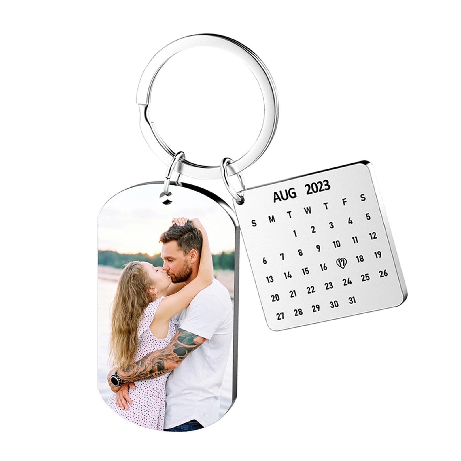 CWYW Llavero personalizado con imagen de doble cara, llavero personalizado grabado con láser para hombres, mujeres, reg…