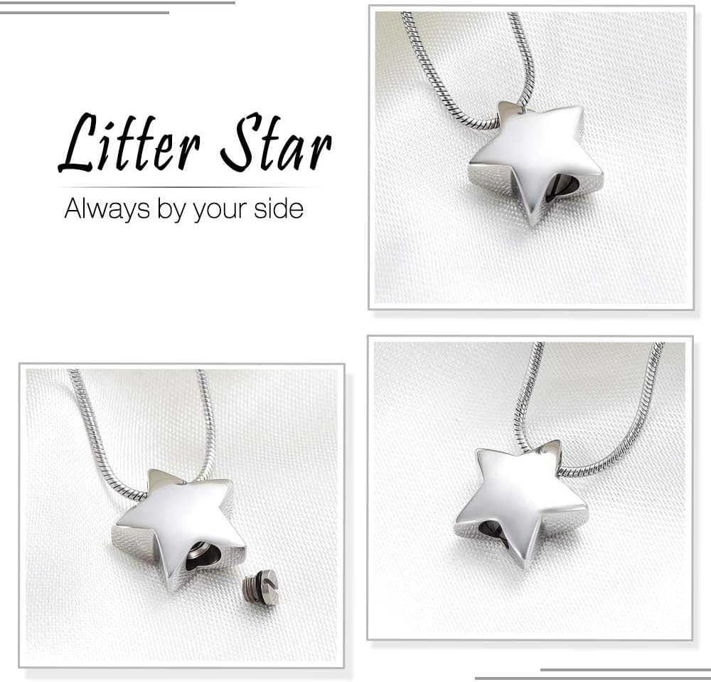 Imrsanl Cremation Jewelry for Ashes Moon Urn Necklace Stainless Steel Memorial Lockets Keepsakes Jewelry for Ashes Pendant - Fill kit - Image 2