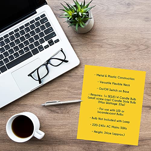 Classic 35W Flexi Desk Lamp with Adjustable Neck - English Mustard - Image 2