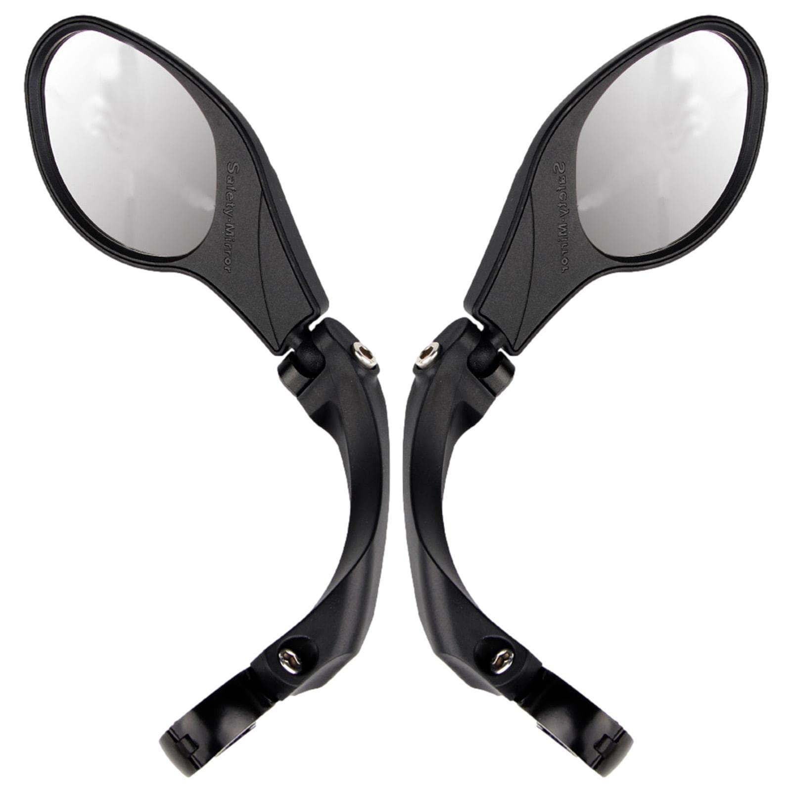 Bike Mirror - Blast Resistant Bicycle Rear View Mirror with Back Reflective Strip - Universal Bike Mirror for E Bikes Mountain Bikes Road Bikes, Bicycle