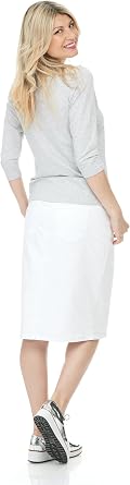 ESTEEZ Extra Large Heather Grey Office Wear Tee Shirt - Slim Fit High Crew Neck - Long Ladies Tops (EX801941GREYMIXXL)