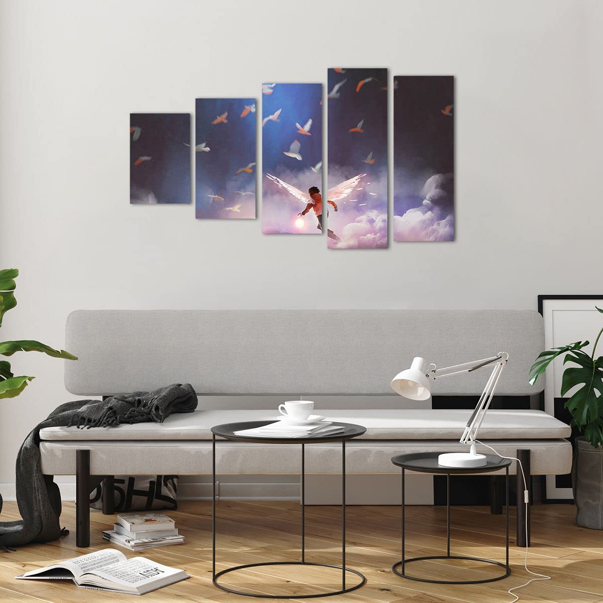 Cuadro sobre Vidrio 100x60cm Moderno Tríptico Infantil Fantasy - 4102 | Imaginación Cuento de hadas Historia Cuadro Decorativo Arte mural Dormitorio Cuadros de Pared Impresión en Cristal ARTTOR