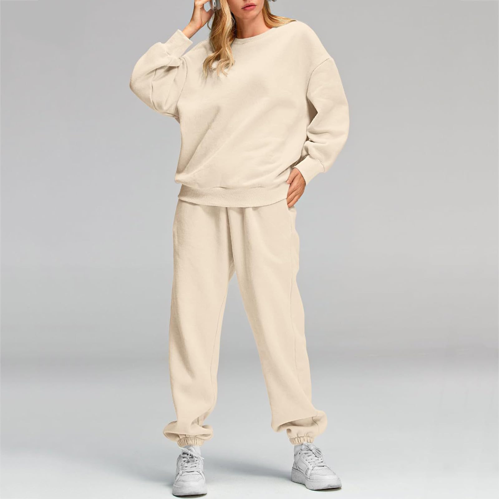 Completo Donna Sportivo Felpa e Pantaloni Tuta Casual Coordinato Outdoor