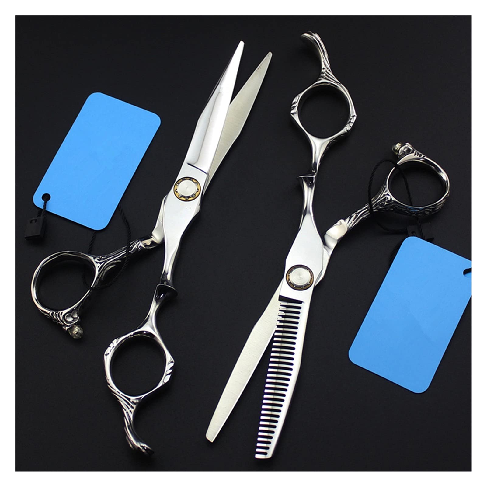 6 Inch Hairdressing Scissors for Cutting Hair and Thinning Hairdressing Scissors, Tooth Scissors, Hairdresser's Scissors Hair Cutting Shears (Color : Cutting) (Set B)
