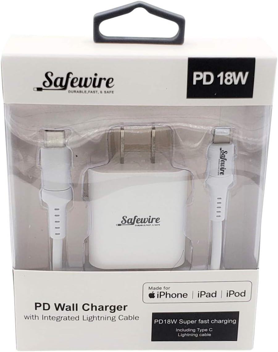 Apple Certified iPhone Fast Charger - Ultra Durable 6ft USB C to Lightning Cable and 20W USB-C Power Adapter Wall Plug for iPhone 13 12 11 Pro Max XS XR X 8 Plus 7 6S 6 SE 5S 5C 5 iPad iPod (White)