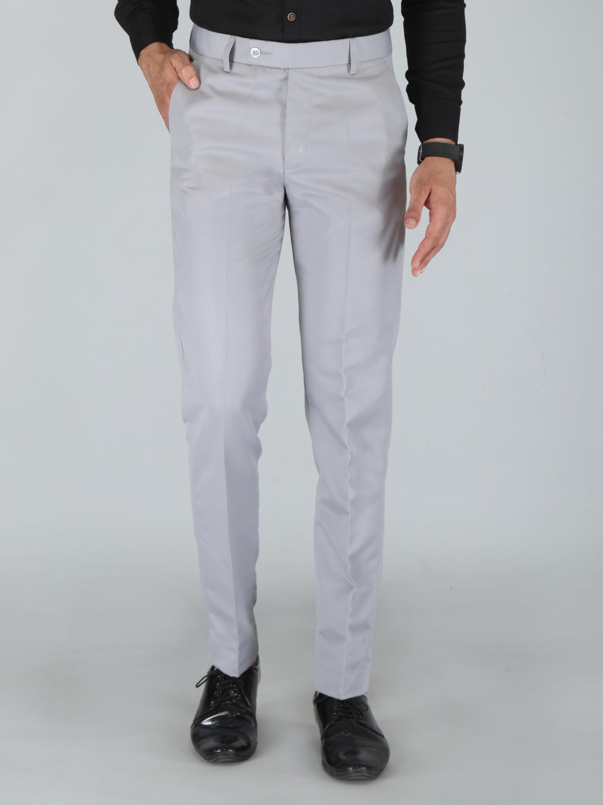FMK Regular Fit Men Grey Trousers 2023 Silver 36-image-37