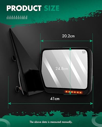 Miniatura 3 de SCITOO Espejos de remolque compatibles con 2004 2005 2006 para Ford para camioneta F150 Pickup Truck Power Adjusted Heated Turn Signal Light Black