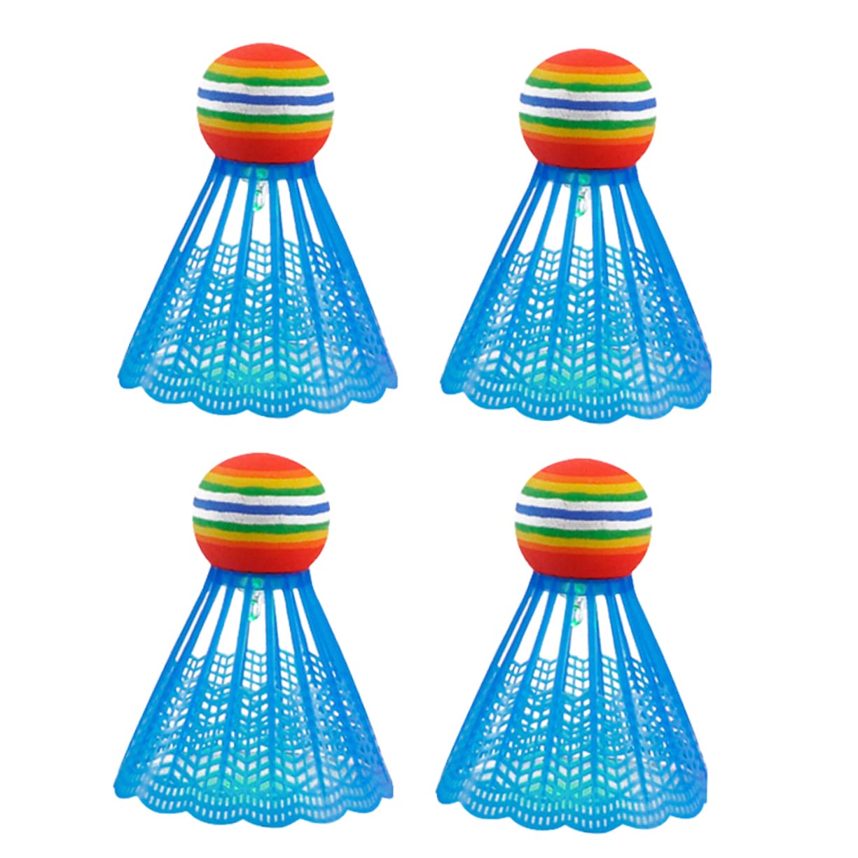 BRIGHTFUFU 4Pcs LED Glow Nylon Badminton Shuttlecocks for Play Blue Sports Supplies for School and Exercise Activities