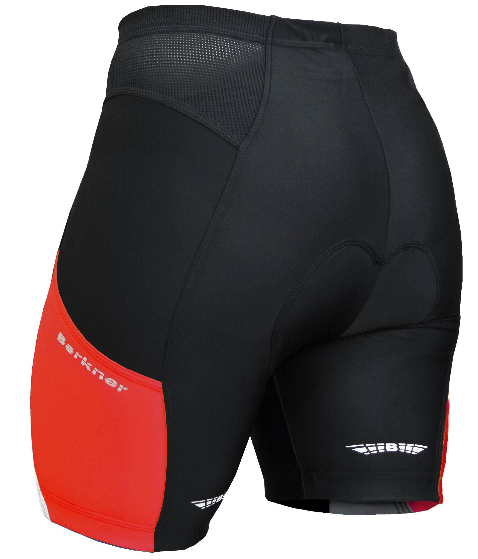 ANA, pantaloncini da ciclismo da donna con imbottitura in gel, Donna, nero, rosso, bianco., M
