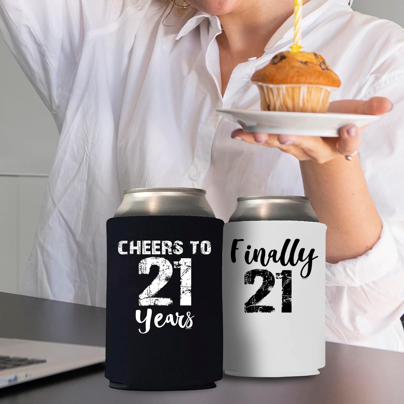 Finally 21 Cheers to 21 Years Twenty First Can Coolie Holder 21st Birthday Decorations 21st Birthday Gift Best 21st Birthday Gifts For Men Party Favors Happy 21st Birthday Decorations - Image 8