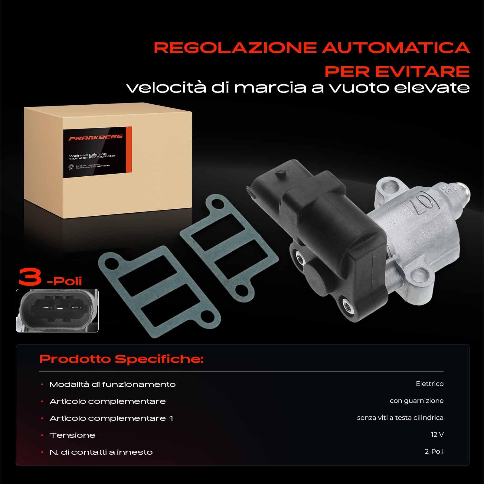 Frankberg Valvola di regolazione del M.i.n.imo Regolazione del M.i.n.imo Compatibile con i10 PA 1.1 Picanto SA 1.1 Getz TB 1.1 i10 PA 1.1 LPG Replace# 3515002800