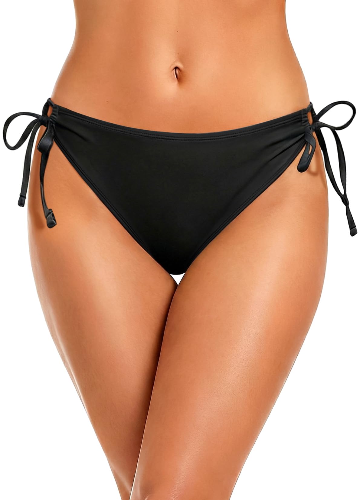 String Tie Side Bikini Bottoms - Women Full Coverage Swimsuit Bottom Mid Rise Mid Waist Swim Bathing Suit Bottom-image-29