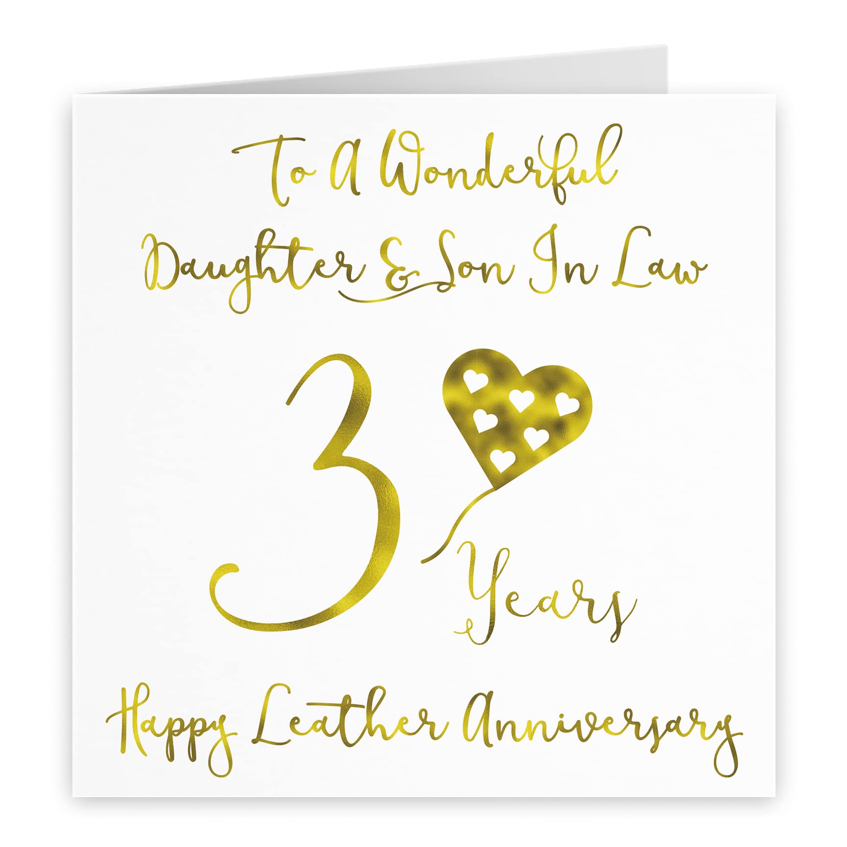 Hunts England, Daughter And Son In Law 3rd Anniversary Card, To A Wonderful Daughter & Son In Law, 3 Years - Image 2