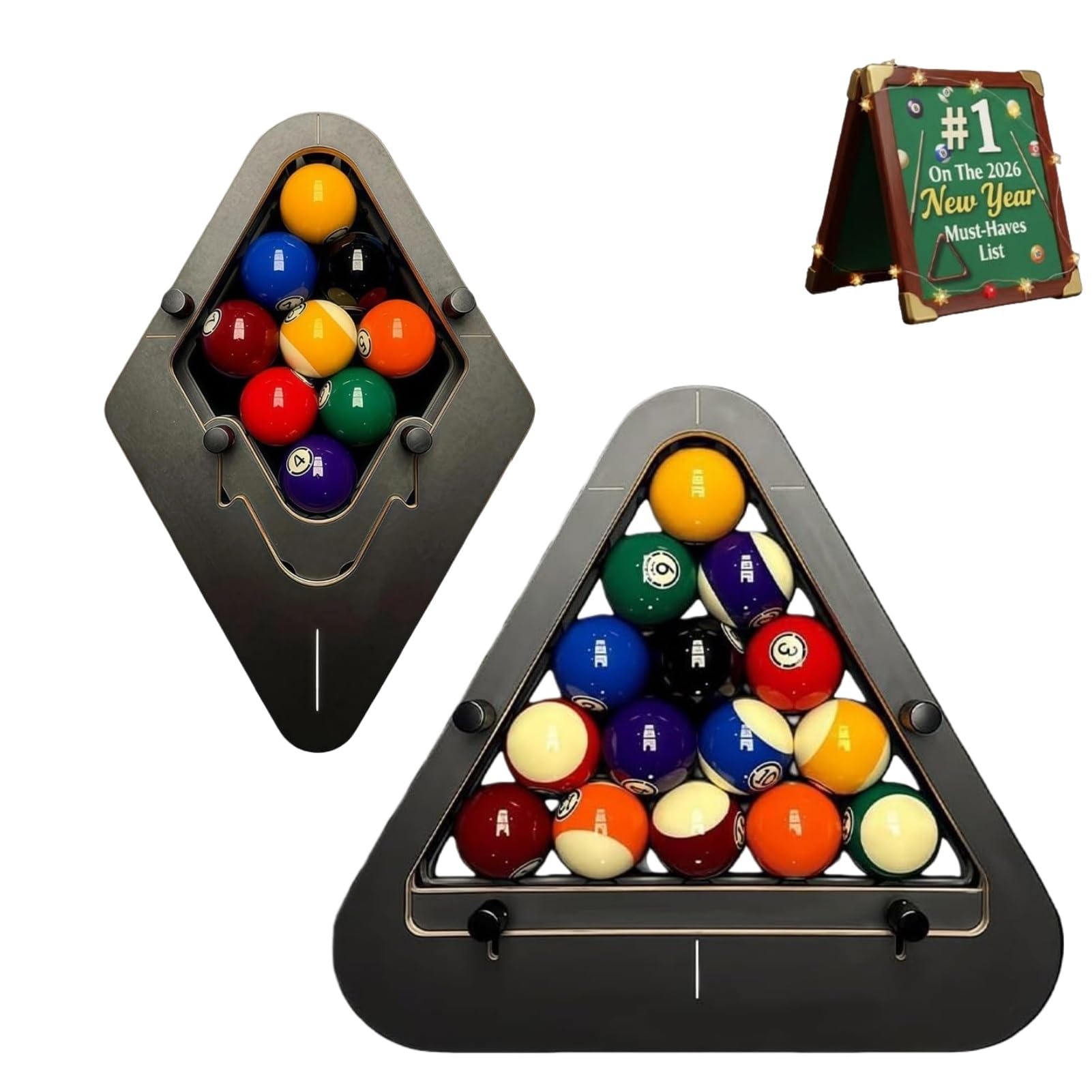 Bitman-Rack 9-Ball PRO Sistema di Rack per Biliardo di Precisione Legno Massello 8-Ball/9-Ball