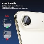 TENOC Camera Lens Protector for iPhone Air, 9H Tempered Glass Camera Screen Cover, Gold Metal Individual Ring