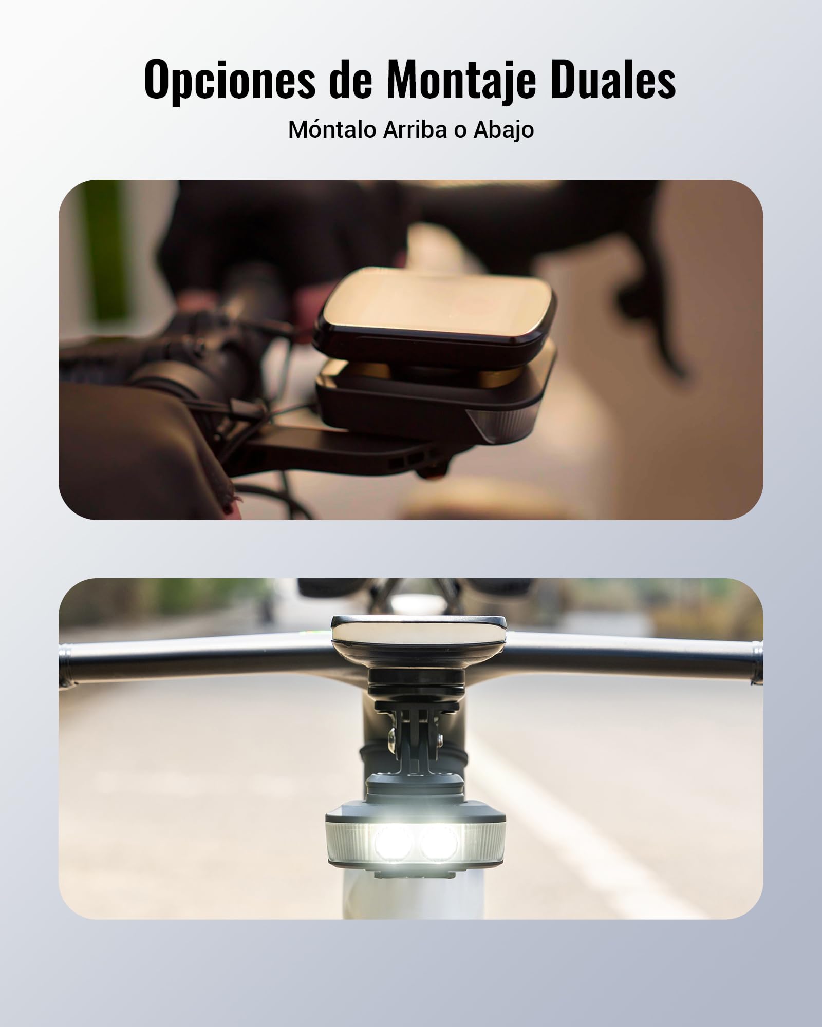 RAVEMEN FR1100SE Faro Delantero para Bicicleta Compatible con Garmin/Wahoo/Bryton Ciclocomputadores, 1100 Lúmenes Luz Frontal Gran Angular de 270° para Ciclismo Urbano Nocturno y Advertencia Diurna