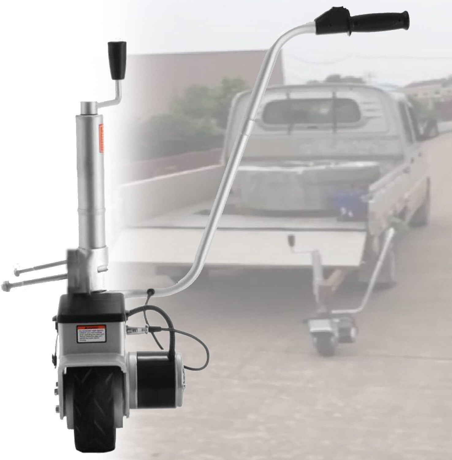 Mobile Electric Trailer Tool,'' Rubber Tire Trailer Mover,12V/350W Ratchet Trailer Jack,for Trailers, Boats, Campers & Caravans