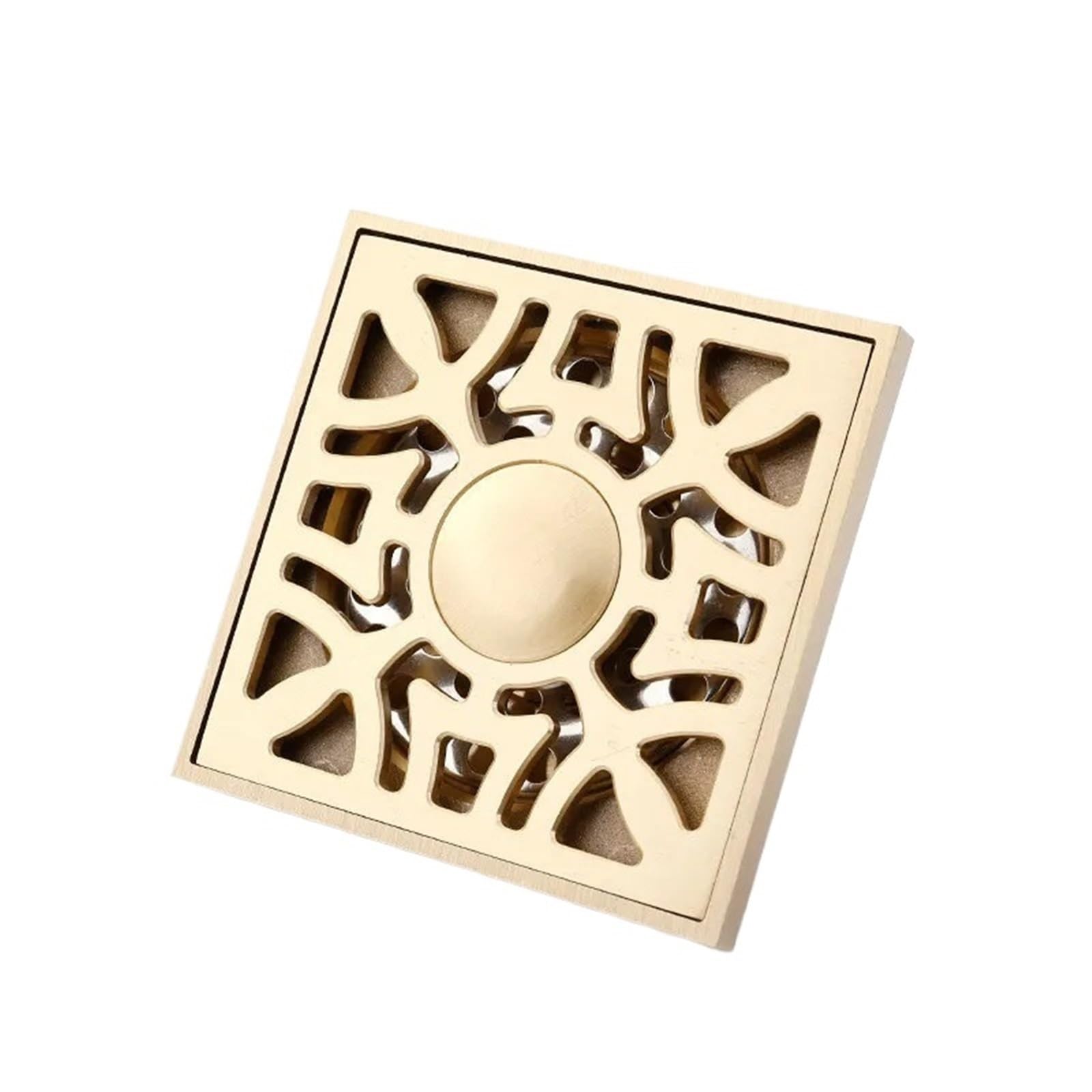 Gulley Grid Pure Copper Floor Drain Bathroom Drainage Large Displacement 10x10cm Accessories(Coins 2)