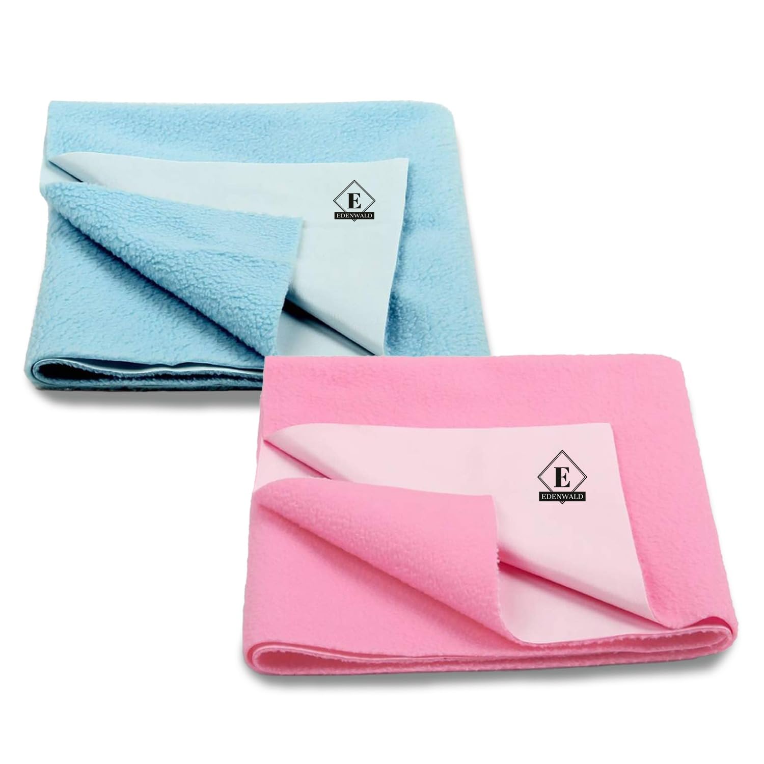 Waterproof Quick Dry Sheet Pack of 2 | Rubber Sheet for Bed Adult King Size | (Pink+Sky Blue_Large (140cm x 100cm)