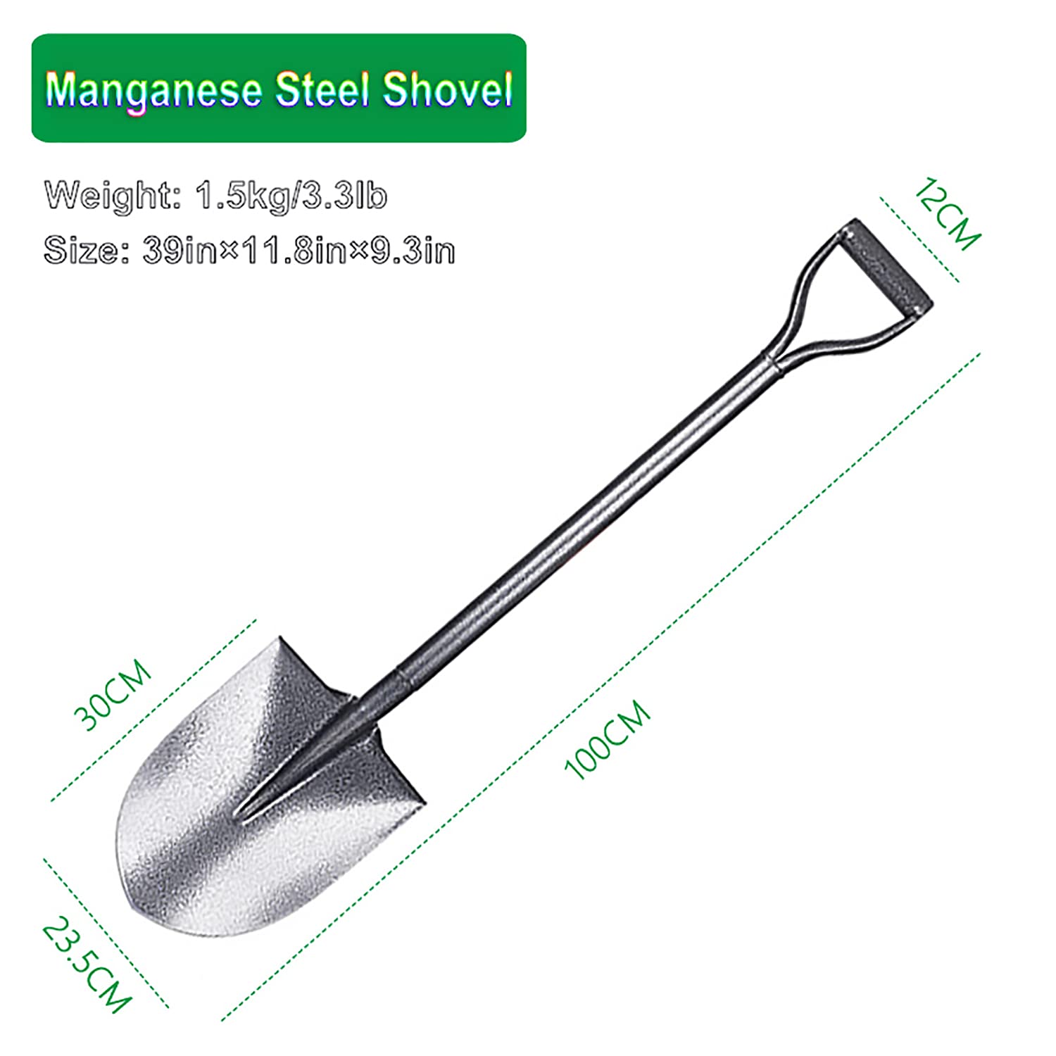 Juego de Espadas para Herramientas de jardín,Palas de excavación de Acero al manganeso Que Incluyen una Pala con Cabeza de Flecha para jardinería,un rastrillo de jardín,una azada (7 Piece Set)