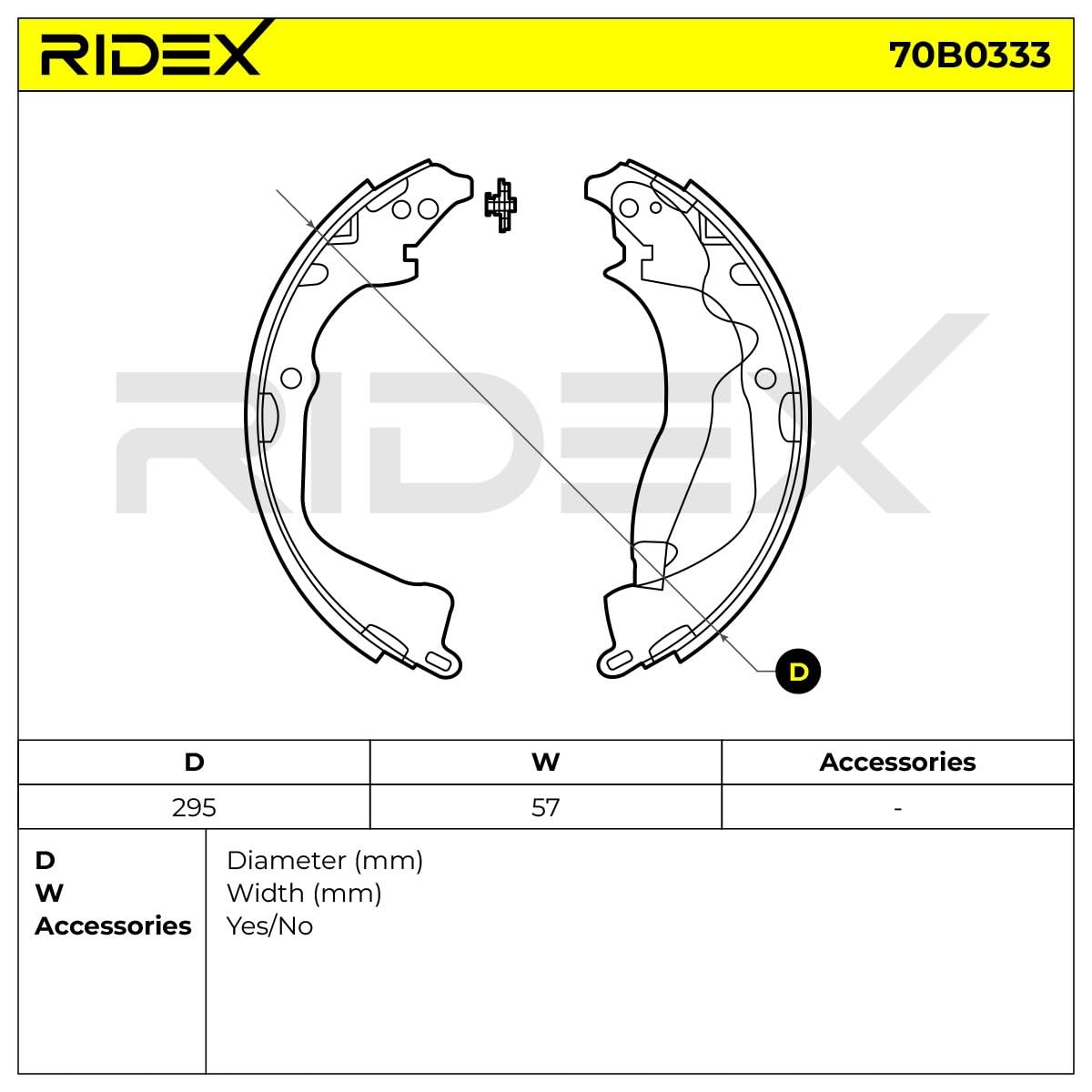RIDEX 70B0333 Kit ganasce freni Posteriore senza cilindretto freno con leva freno a mano con materiale d'attrito freno Compatibilità con VW Amarok Pick-up 2HA, 2HB, S1B, S6B, S7A, S7B