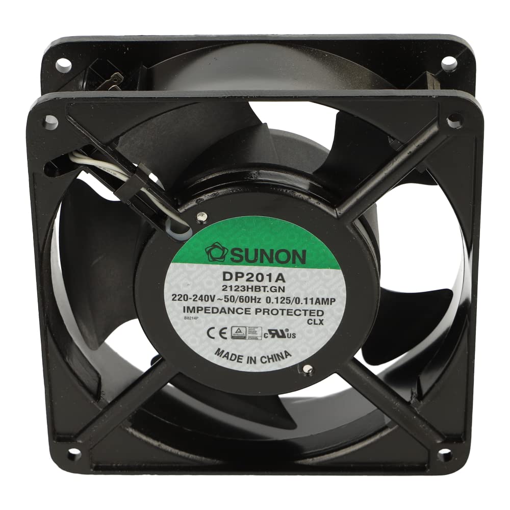 DP201A-2123HBT.GN | SUNON Fan, AXIAL, 120 X 38MM, 230VAC, Ball Bearing, HIGH Speed, 2750/3050 RPM, TERMINALS