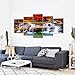 KREATIVE ARTS XLarge Canvas Print for Living Room Decoration Stretched 5 Panels Green Dreamlike Waterfall Painting Wall Art Picture Print on Canvas- High Definition Modern Home Decor