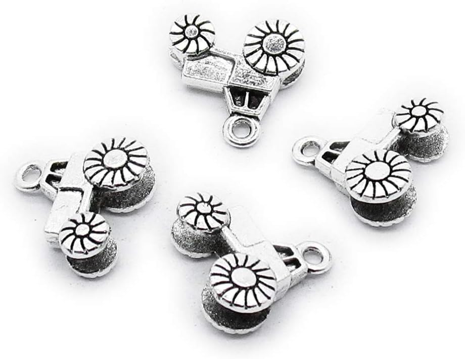 420 Pieces Antique Silver Tone Jewelry Charms Suppliers Arts Crafts Making Beading Findings Crafting C1CH2Q Tractor