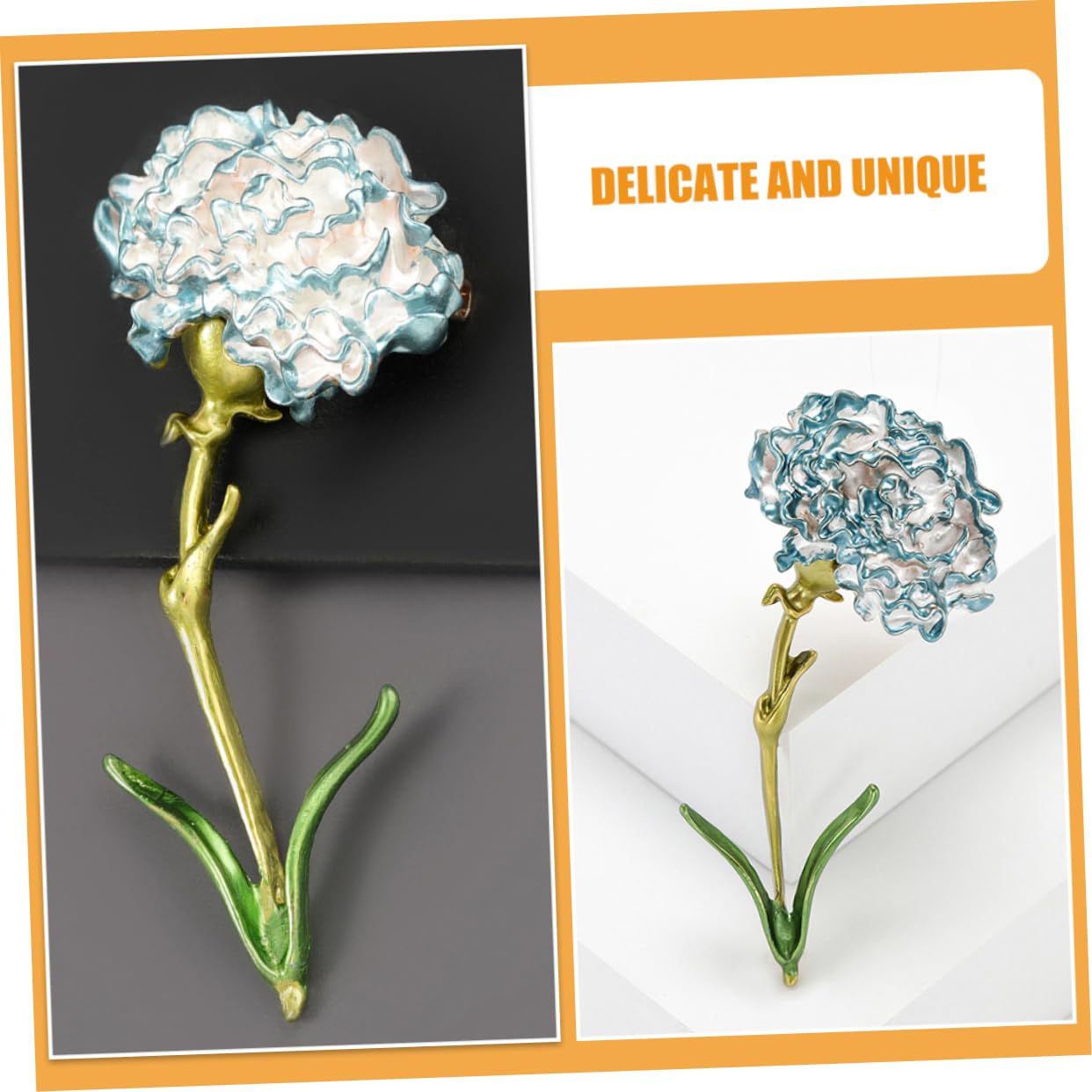 Broches Elegantes de peonías para Mujer, Reino Unido, Clavel, Solapa, Adhesivo, Sujetador, cárdigan, Clips, Chal, Esmalte, decoración, aleación Azul