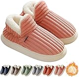 Zapatillas de Estar por Casa Mujer Invierno Cálido Pantuflas con Memoria Espuma Confortables Antideslizante Suave Zapatos