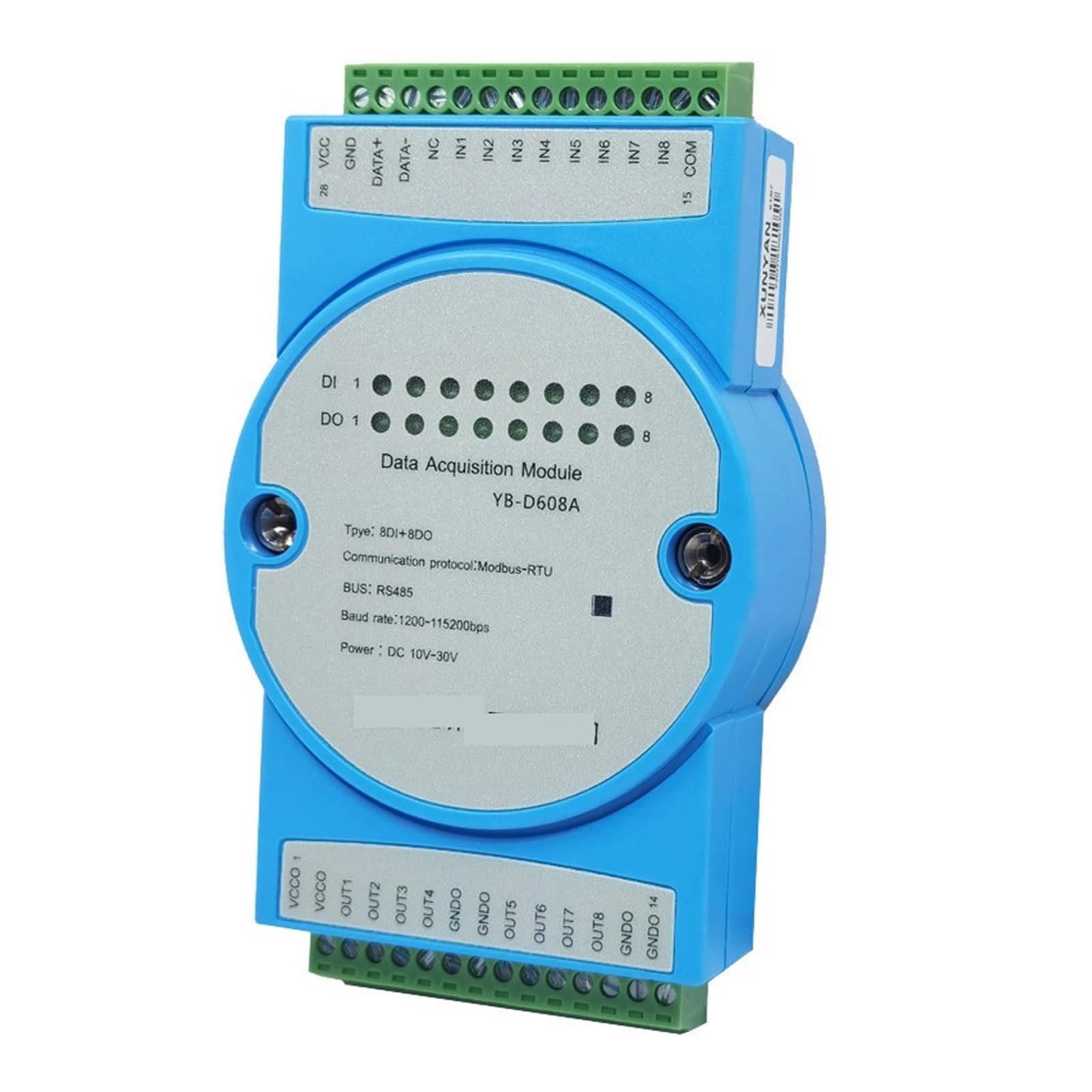 485 control DI DO interruptor adquisición de valor electrodo interruptor módulo de entrada y salida YB-D608A