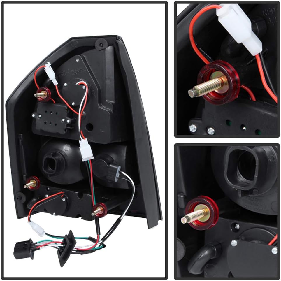 ACANII - For Black 2005-2007 Chrysler 300 LED Tail Lights Brake Lamps Aftermaket Driver & Passenger Side