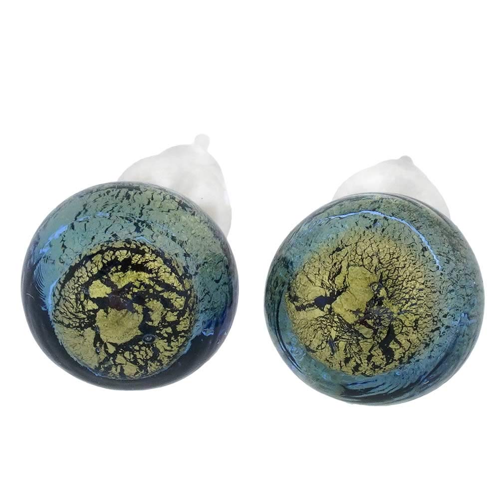 GlassOfVenice Kolczyki sztyfty ze szkła Murano - królewski niebieski