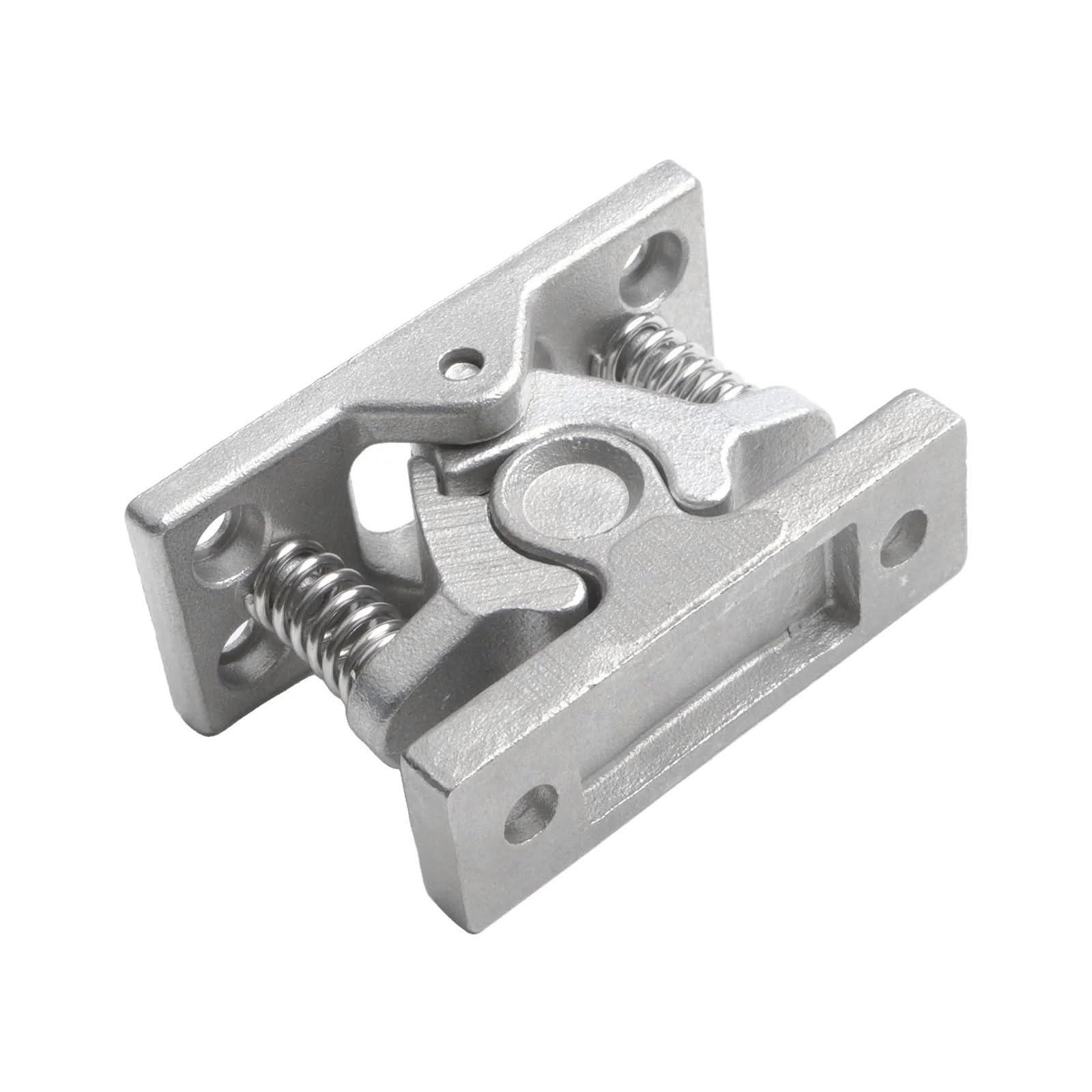 Doppelrollenverschluss Doppelrollenverschluss mit gefederter Türschloss-Stoppklemme, RV-Türklemmclip, Hardware, Sicherheitstür-Haspenschloss(Silver)