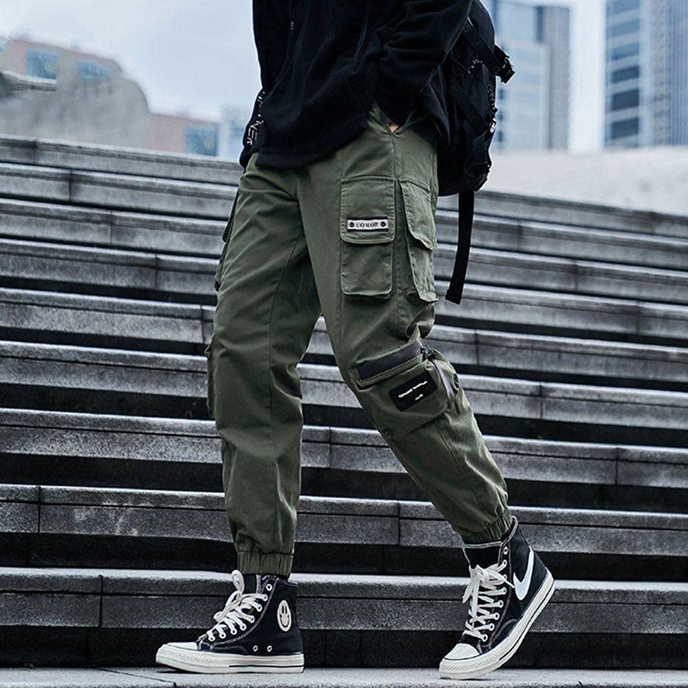 Female Street Hip-Hop Pants Punk Pants Hip Hop Streetwear Cargo Pants Men Joggers Sweatpants Casual Harem Trousers Harajuku Men Pants Clothing (Color : Armygreen, Size :