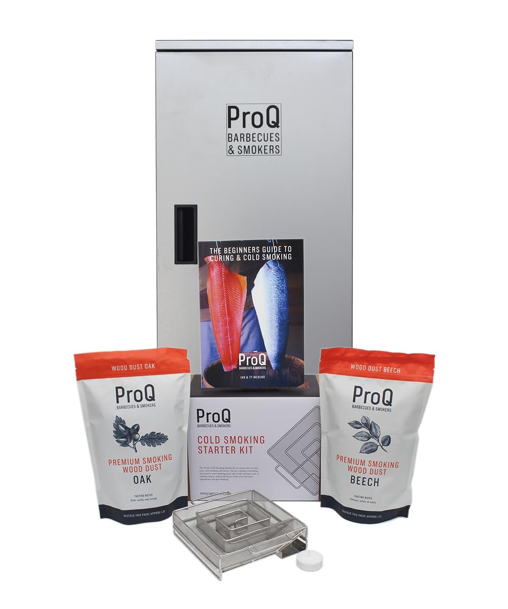 ProQ Cold Smoker Cabinet & Cold Smoking Starter Set, Food Smoker for Cold Smoking Fish, Cheese, Bacon, Nuts & More, Fish Smoker, Outdoor Smokers