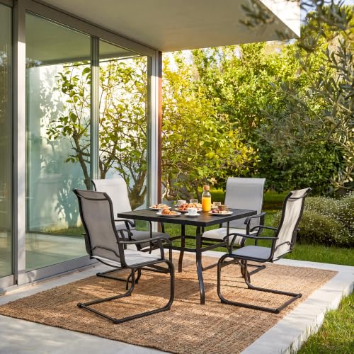 Image of NUU GARDEN 5 Piece Patio Dining Set for 4 with C-Spring Chairs