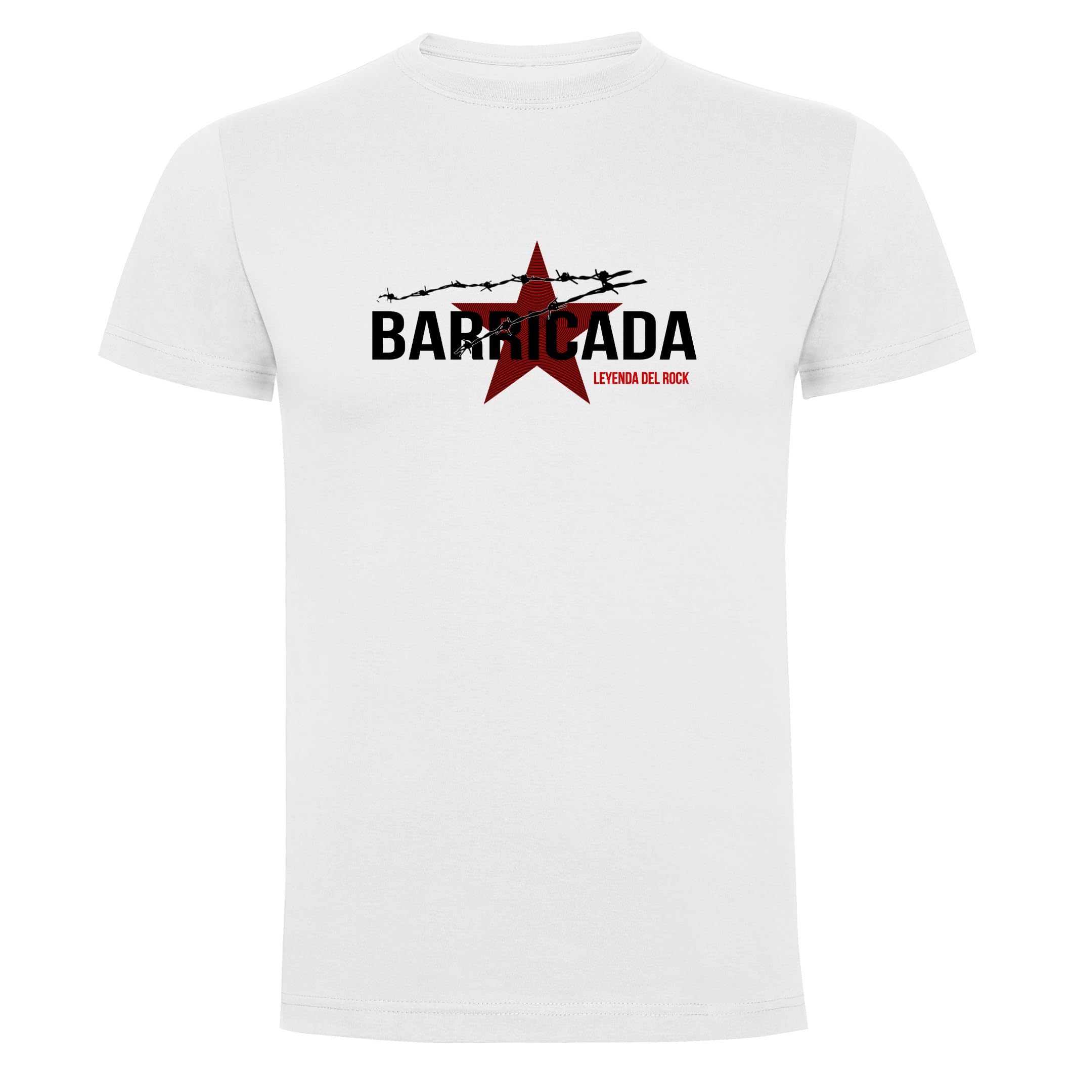 Camiseta Men's White Barricada Logo 100% Cotton Sizes S M L Xl Xxl, S