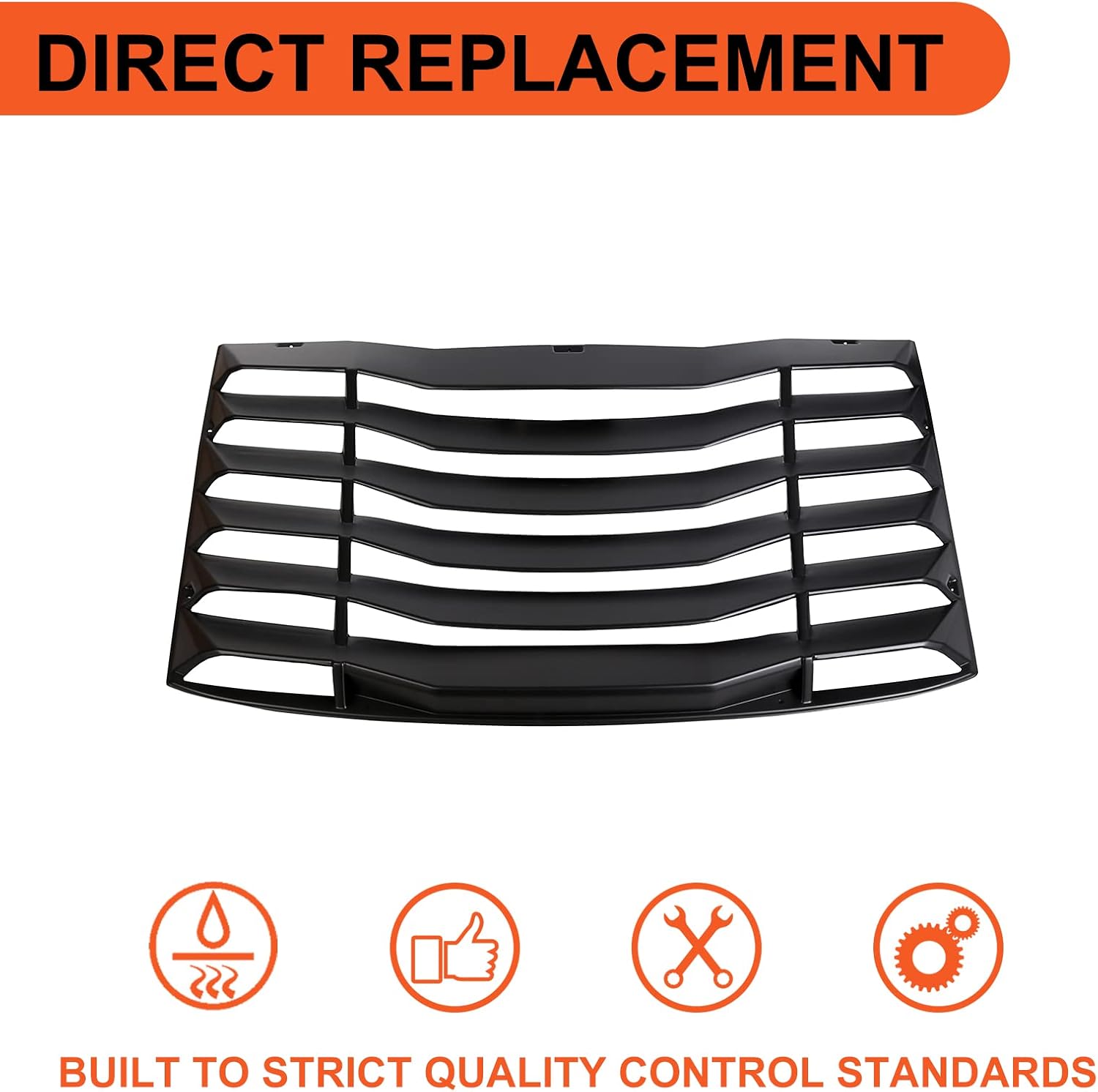 ECOTRIC Rear Window Louver Compatible with 2016-2023 Chevy Camaro Rear Windshield Cover Vents Sun Shade (Matte Black)