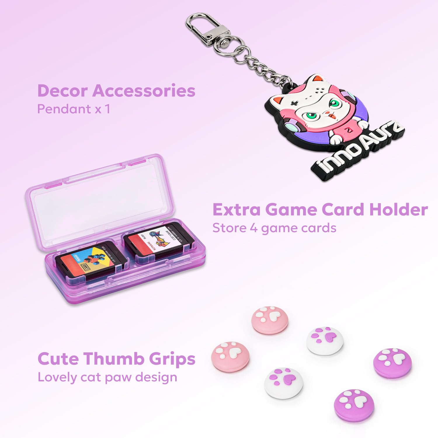 innoAura Custodia per switch NS, innoAura Switch, set di accessori con borsa per il trasporto, switch, custodia protettiva, protezione dello switch, custodia per switch