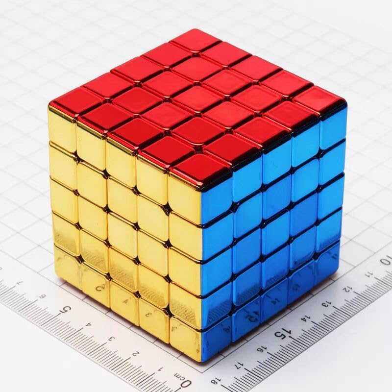 Image of HAWKISTER Kids Sengso Legend 5x5 Metallic Speed Cube Metallic 5x5x5 Magic Cube Puzzle