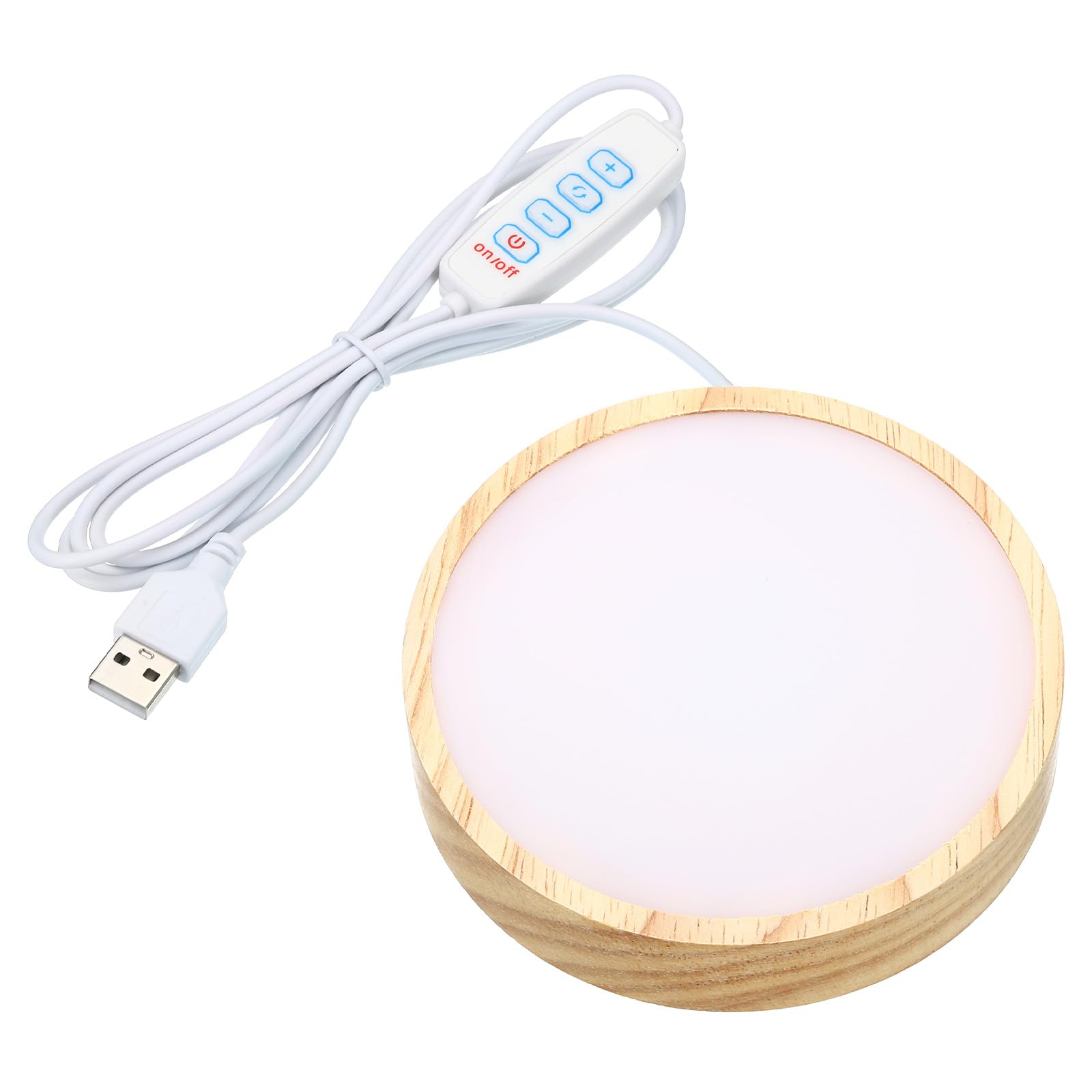 PATIKIL 4 Inch Wooden LED Light Base