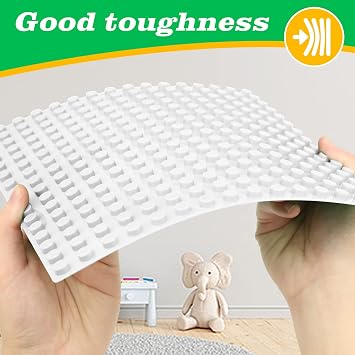 2 Pcs Large Building Block Baseplates (10'' x 10'' / 25.5cm) | Big Brick Construction Boards | 16x16 Studs White Base Plates Compatible with All Leading Brands | Kids Ages 3+