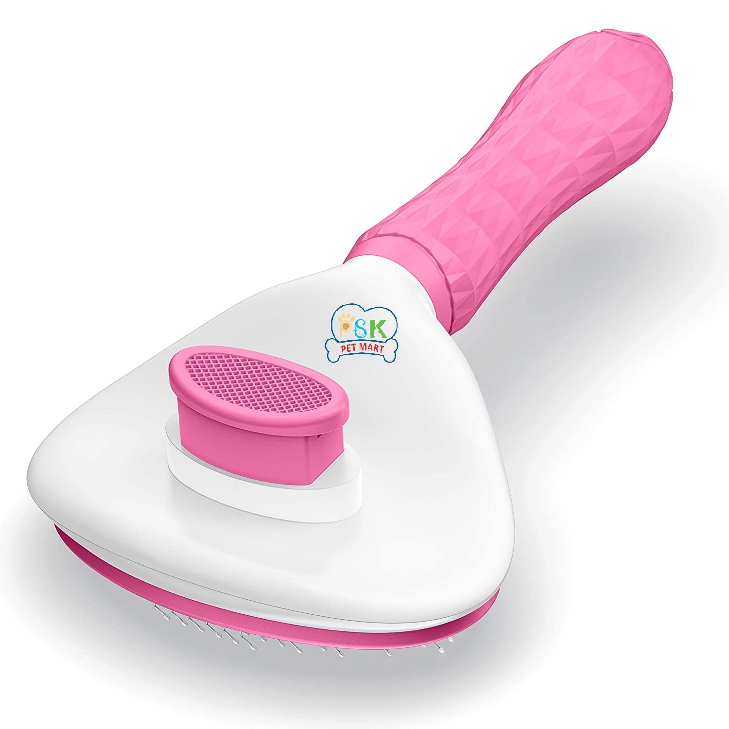 PSK PET MART Self Cleaning Slicker Brush, Pet Grooming Shedding Brush for Dogs and Cats - Easy to Remove Loose Undercoat, Pet Massaging Tool Suitable for Pets with Long or Short Hair (Pink) (B09ZSP64VL) Amazon Price History, Amazon Price Tracker